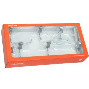 Kit de Acessórios Cromado para Banheiro Clic 505 C Meber - Imagem 1